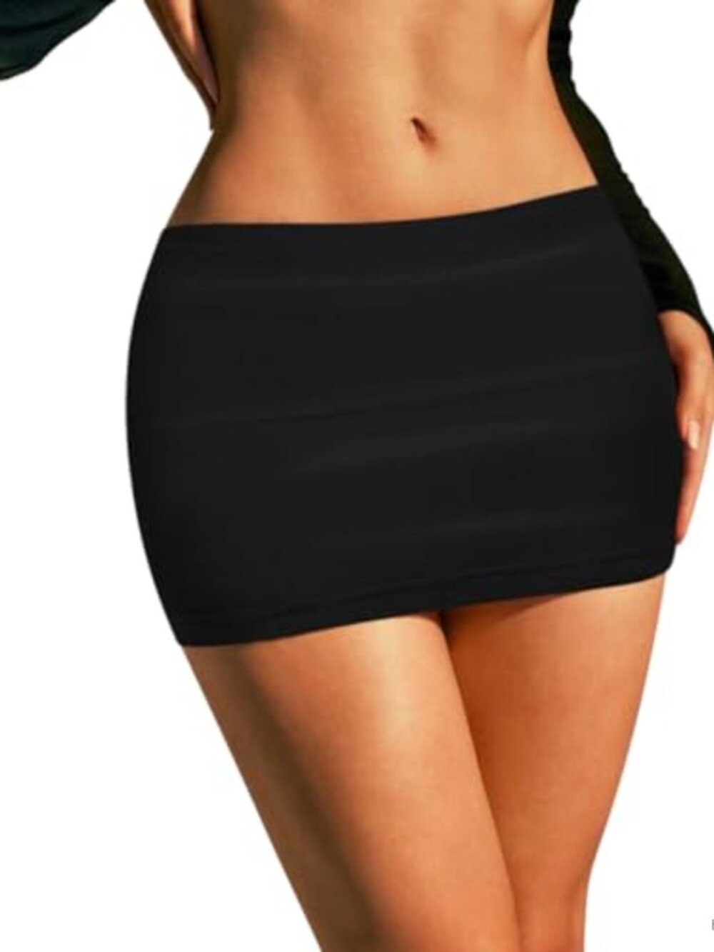 Black Bodycon Pencil Skirt for Women Cotton Spandex Mini Skirt Made in USA